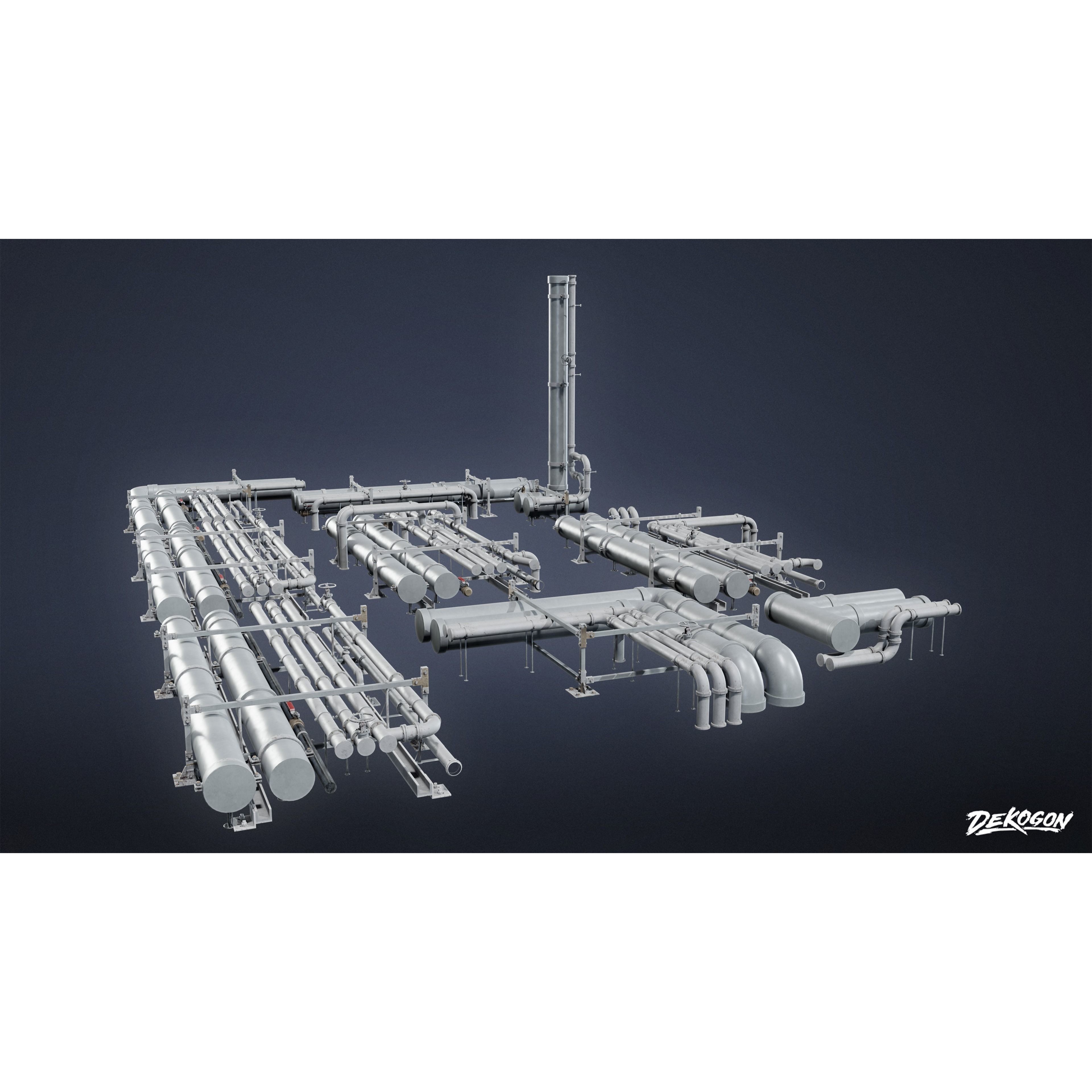 Pipes and Vents - Low-Poly Game-Ready 3D Model - View 16