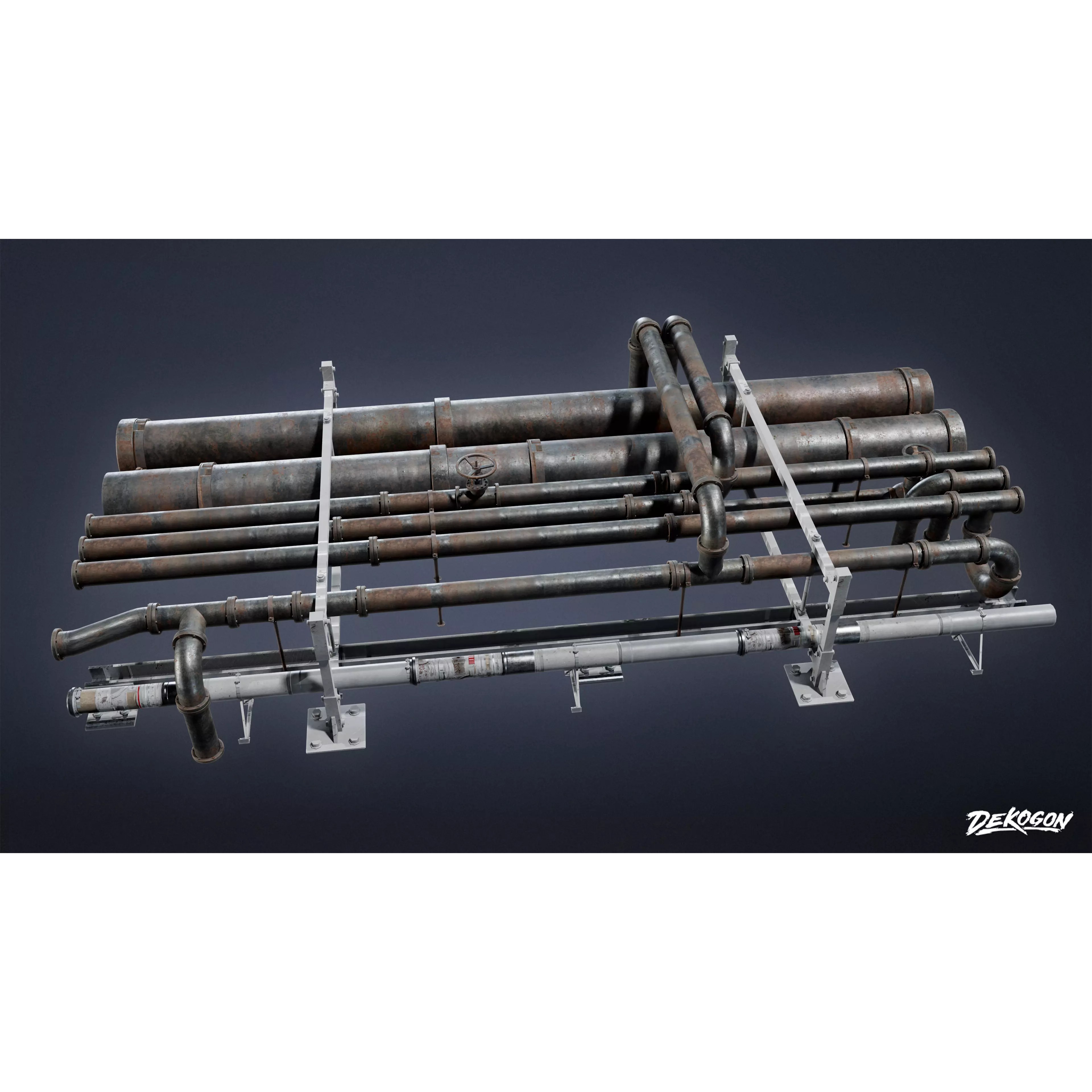 Pipes and Vents - Low-Poly Game-Ready 3D Model - View 2