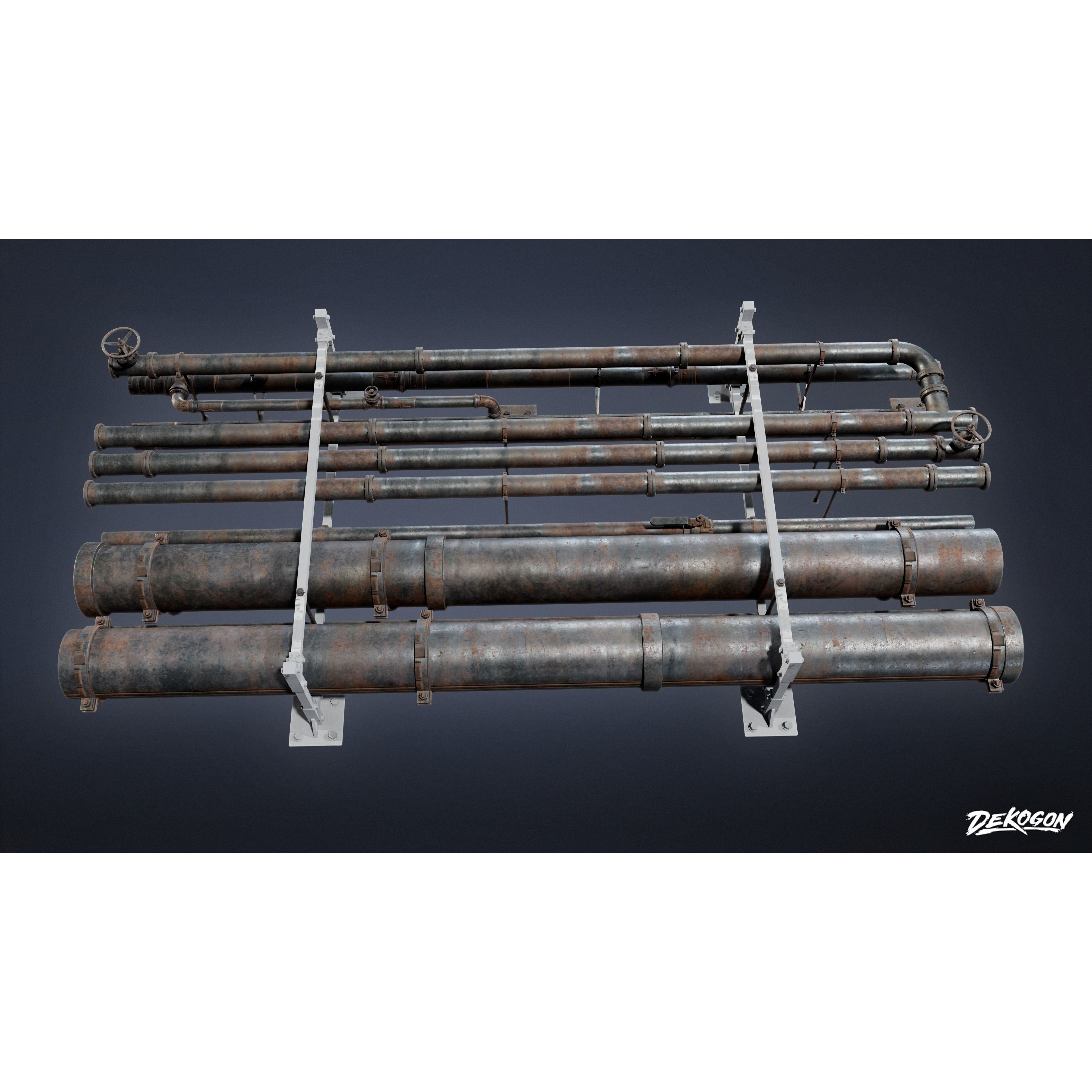 Pipes and Vents - Low-Poly Game-Ready 3D Model - View 5