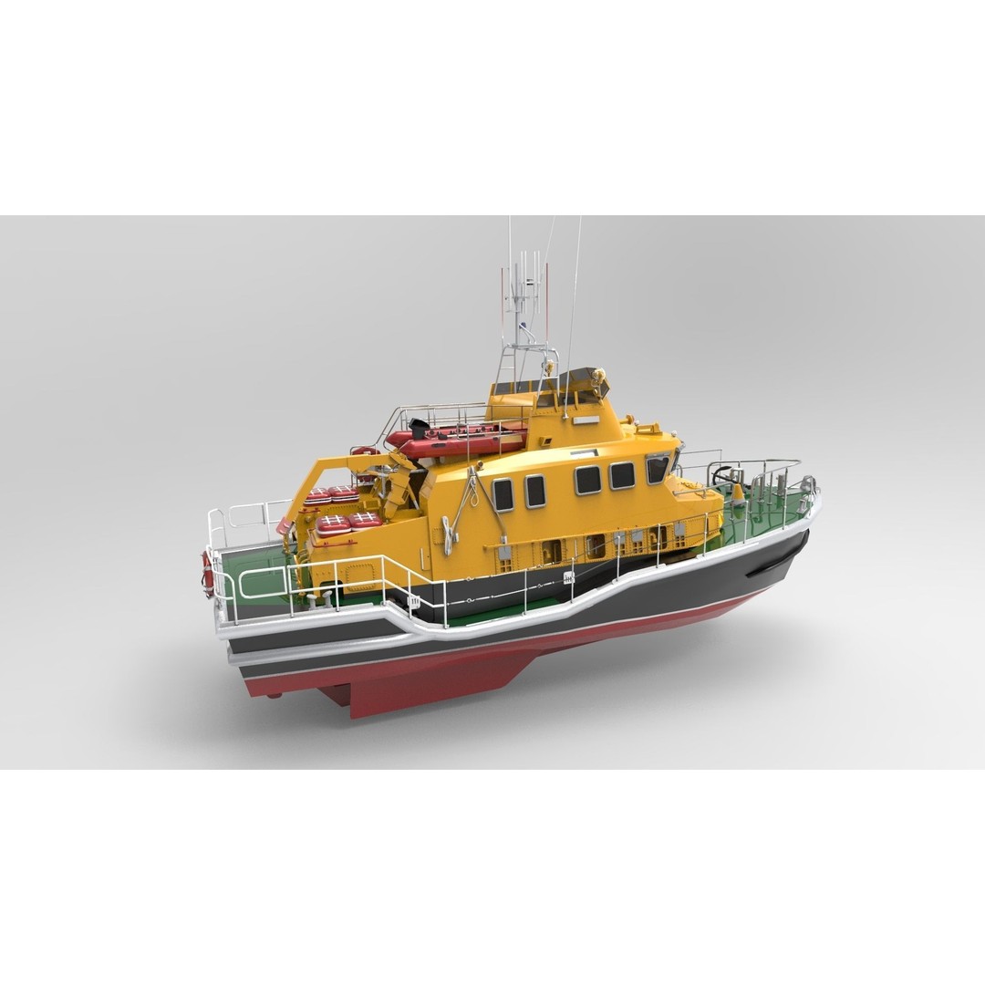Rescue Ship 3D Model – High Poly Maritime Vessel for Games, FBX
