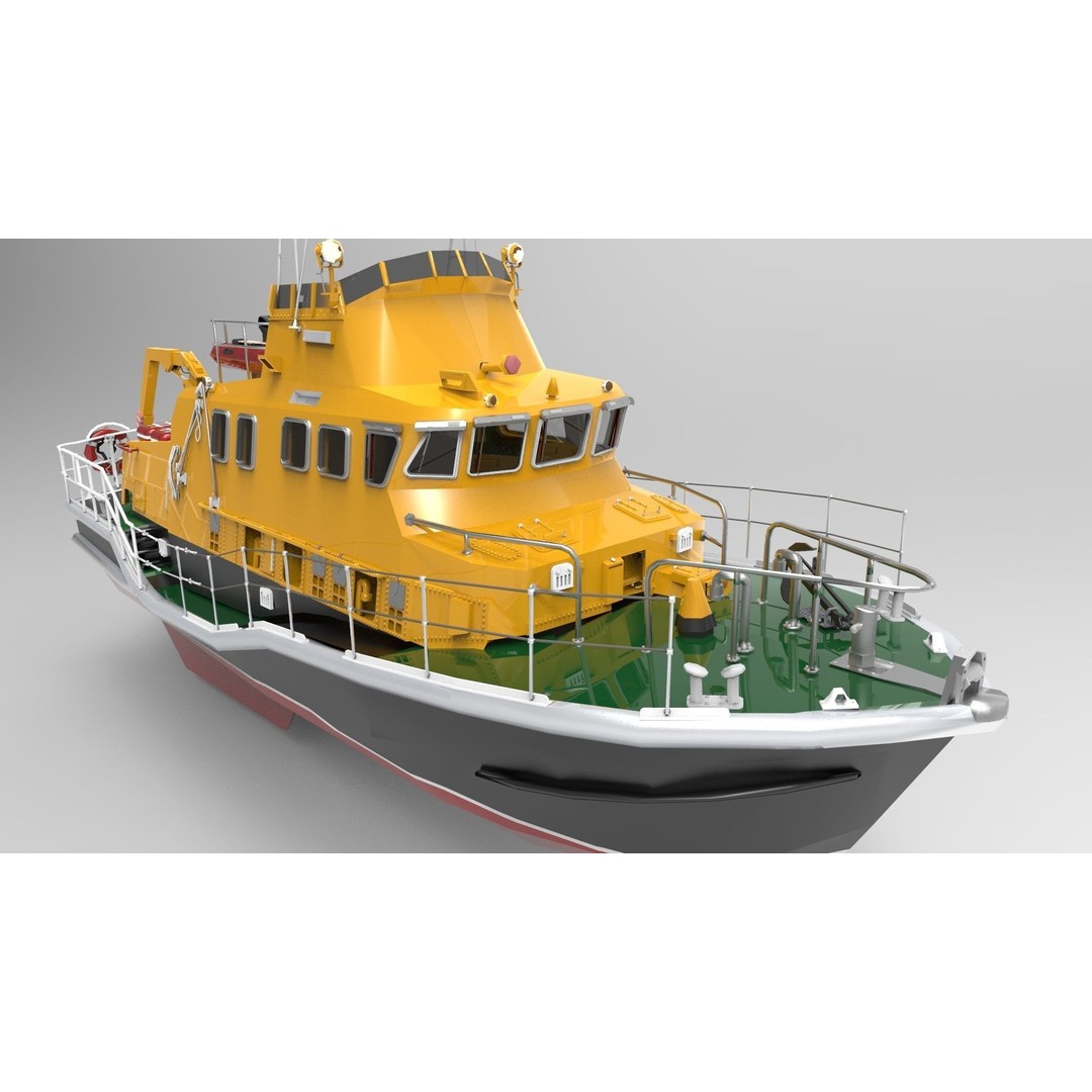 Rescue Ship 3D Model – High Poly Maritime Vessel for Games, FBX - View 3