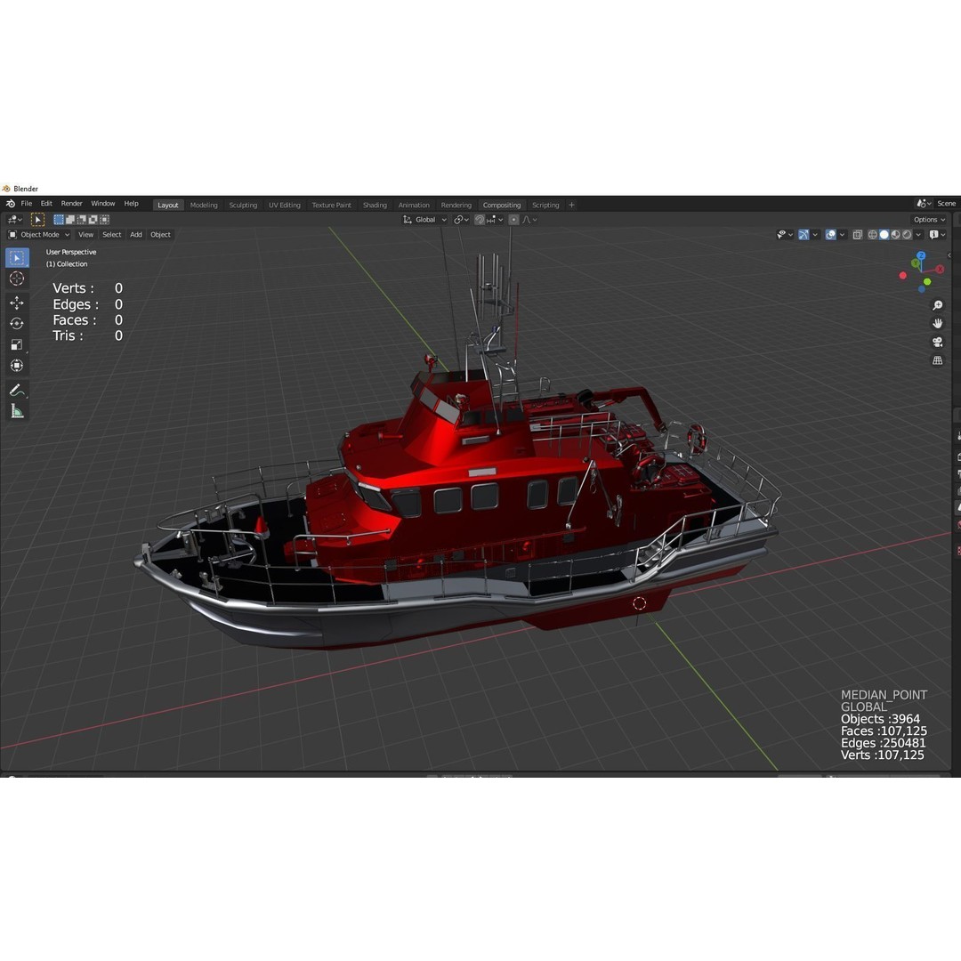 Rescue Ship 3D Model – High Poly Maritime Vessel for Games, FBX - View 6