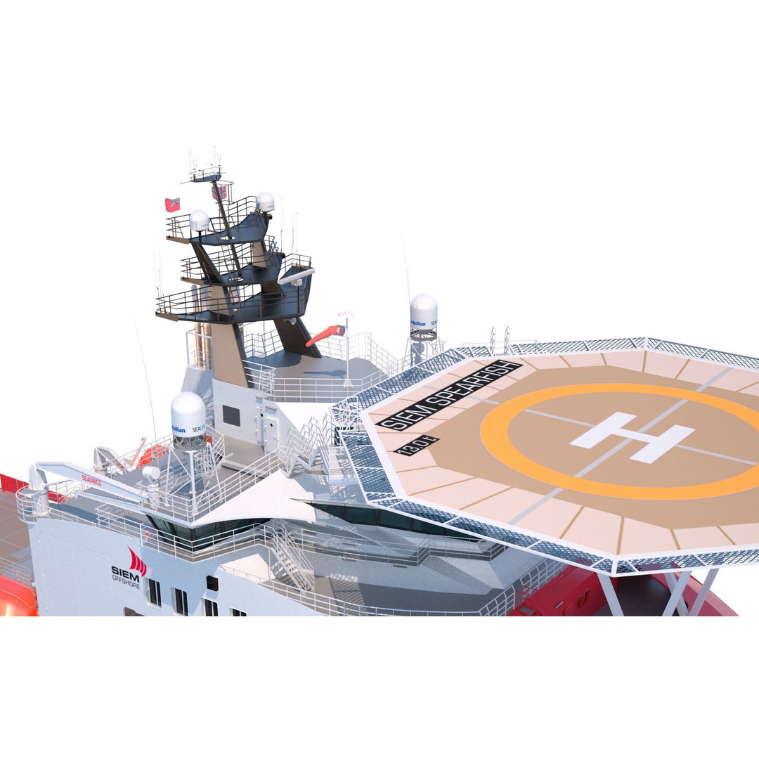 Offshore Subsea Construction Vessel 3D Model – Detailed Industrial Asset, FBX - View 14