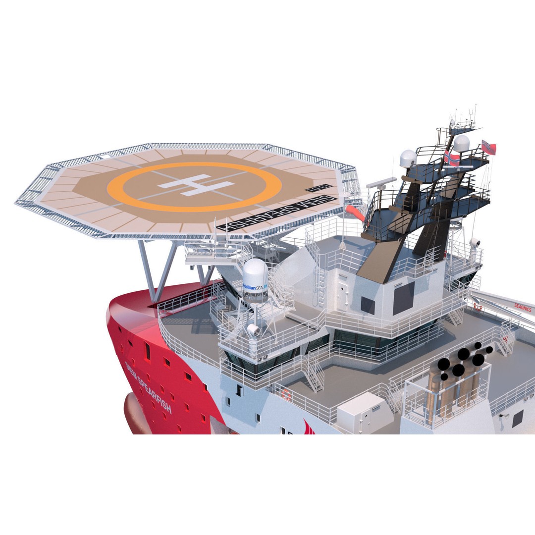 Offshore Subsea Construction Vessel 3D Model – Detailed Industrial Asset, FBX - View 15