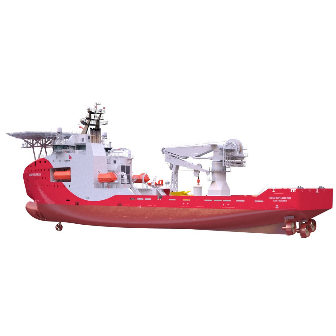 Offshore Subsea Construction Vessel 3D Model – Detailed Industrial Asset, FBX - View 5