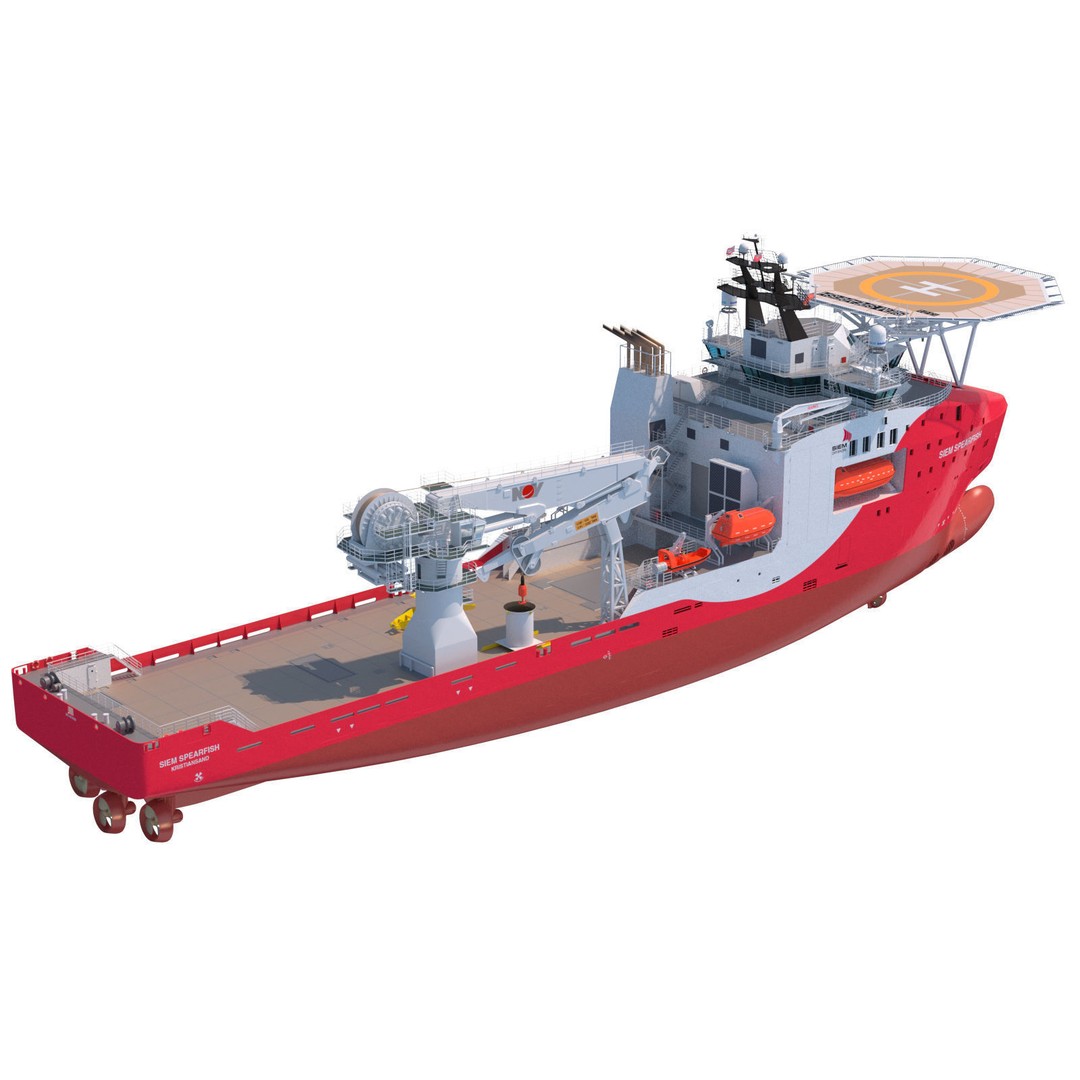 Offshore Subsea Construction Vessel 3D Model – Detailed Industrial Asset, FBX - View 7