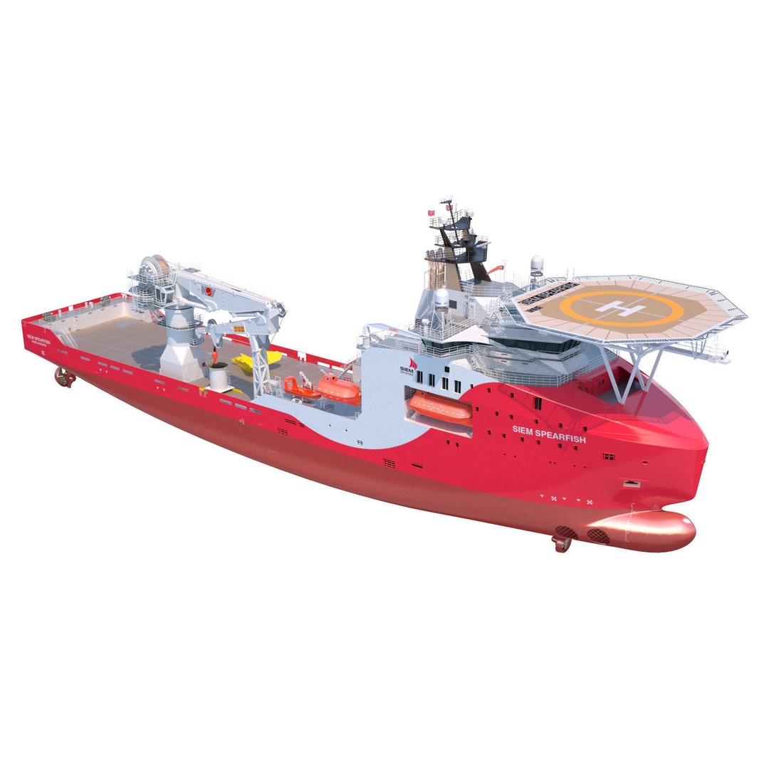 Offshore Subsea Construction Vessel 3D Model – Detailed Industrial Asset, FBX - View 8