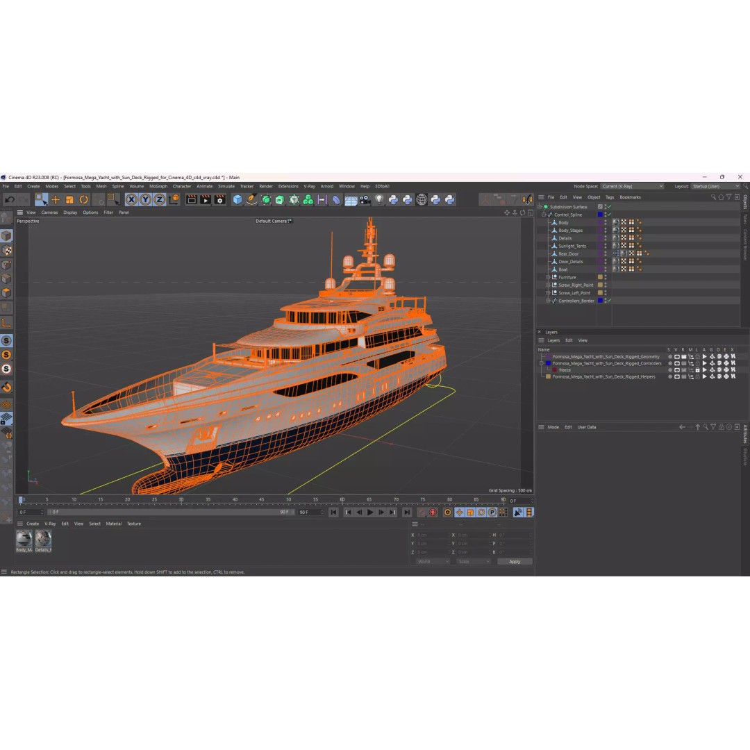 Formosa Mega Yacht 3D Model – Rigged Luxury Vessel for Cinema 4D - View 21