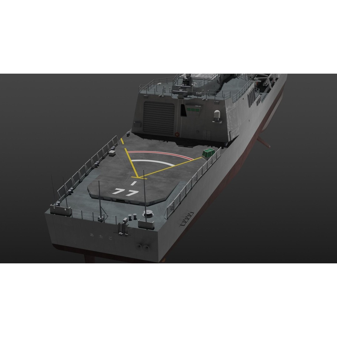 JMSDF Atago Class Missile Destroyer 3D Model – PBR Game Asset, Blender, FBX, OBJ - View 13