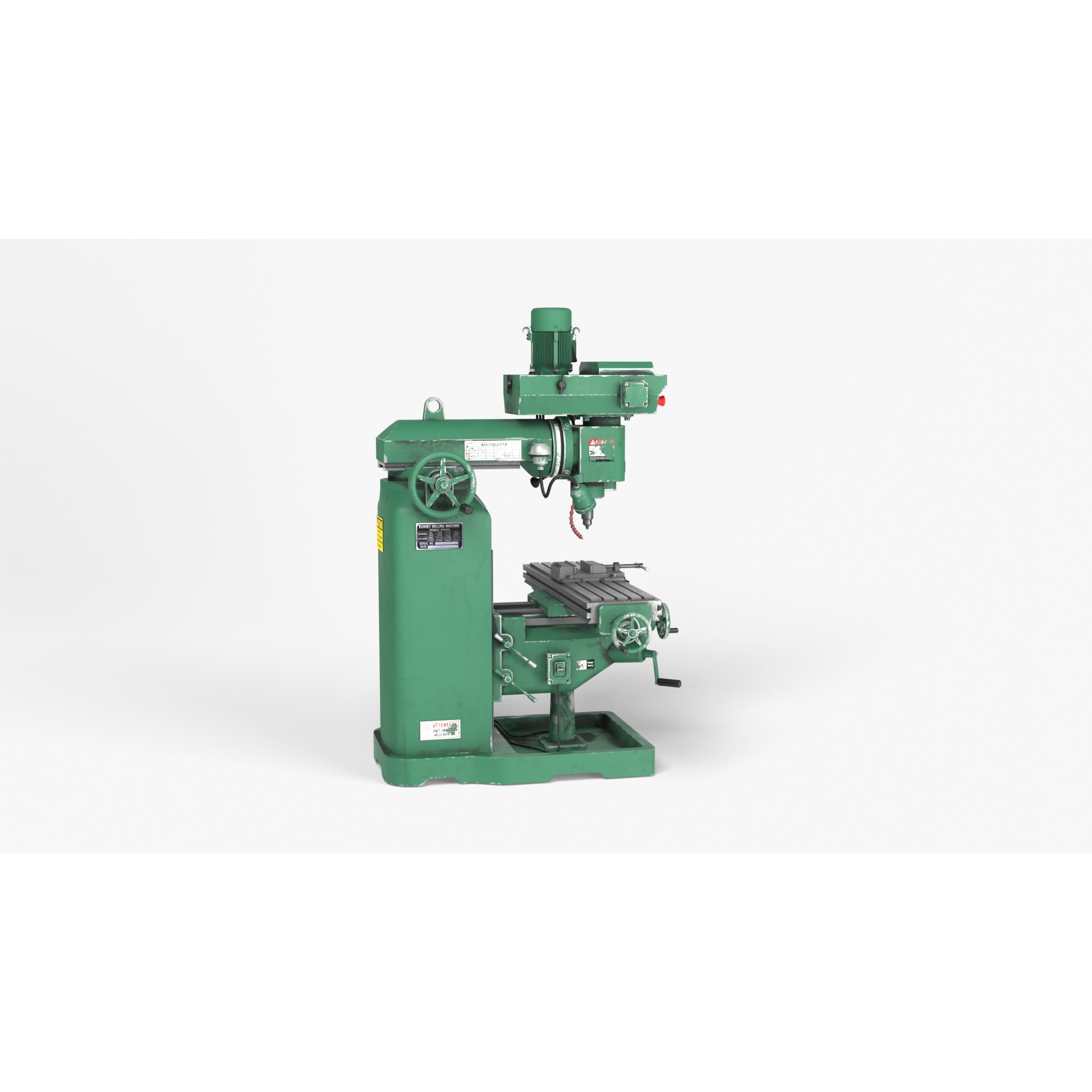 Vertical Milling Machine - Game-Ready 3D Model - View 10