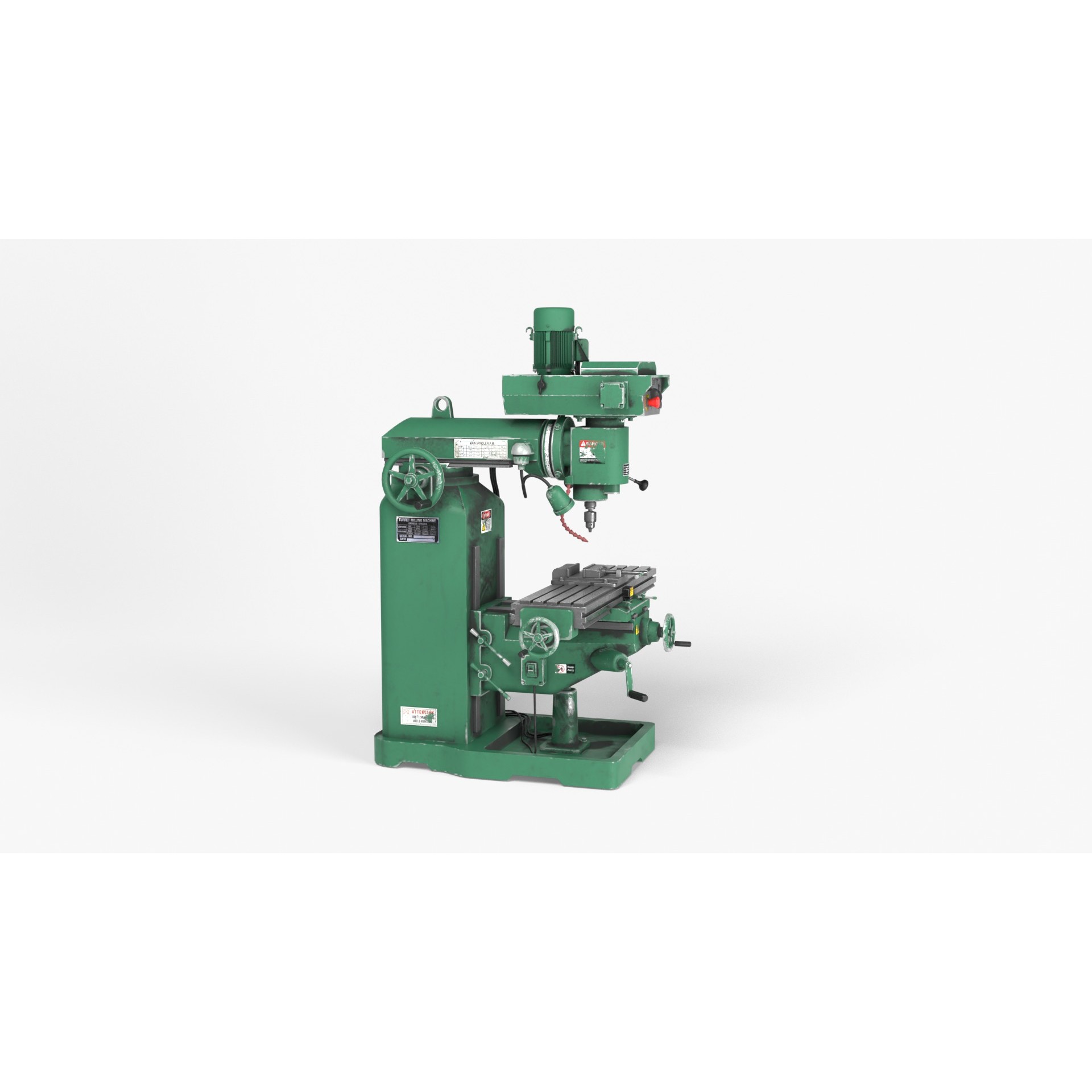 Vertical Milling Machine - Game-Ready 3D Model - View 11
