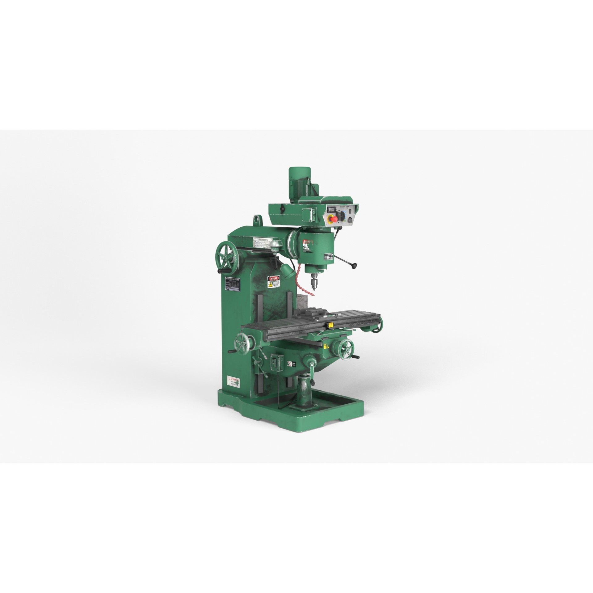 Vertical Milling Machine - Game-Ready 3D Model - View 12