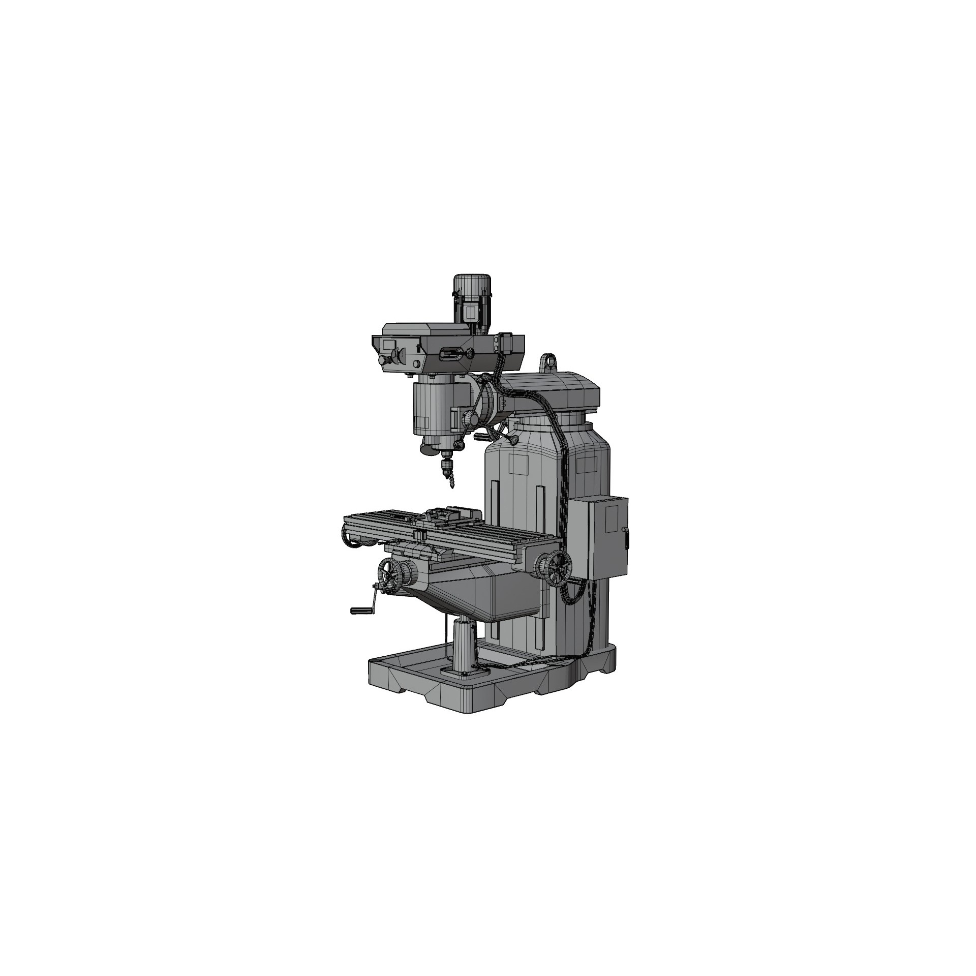 Vertical Milling Machine - Game-Ready 3D Model - View 16