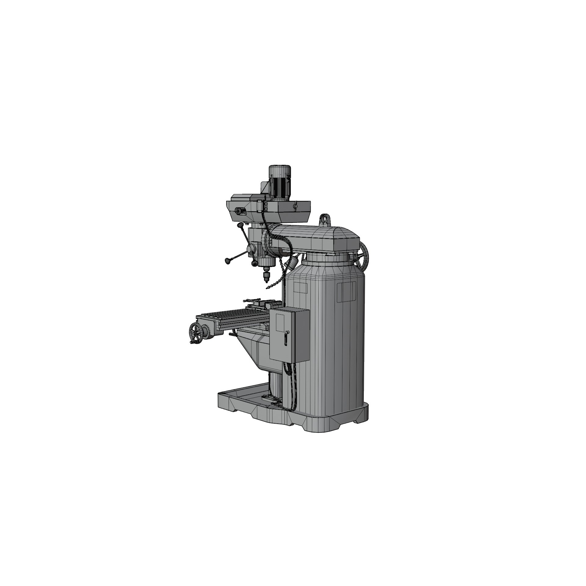Vertical Milling Machine - Game-Ready 3D Model - View 17