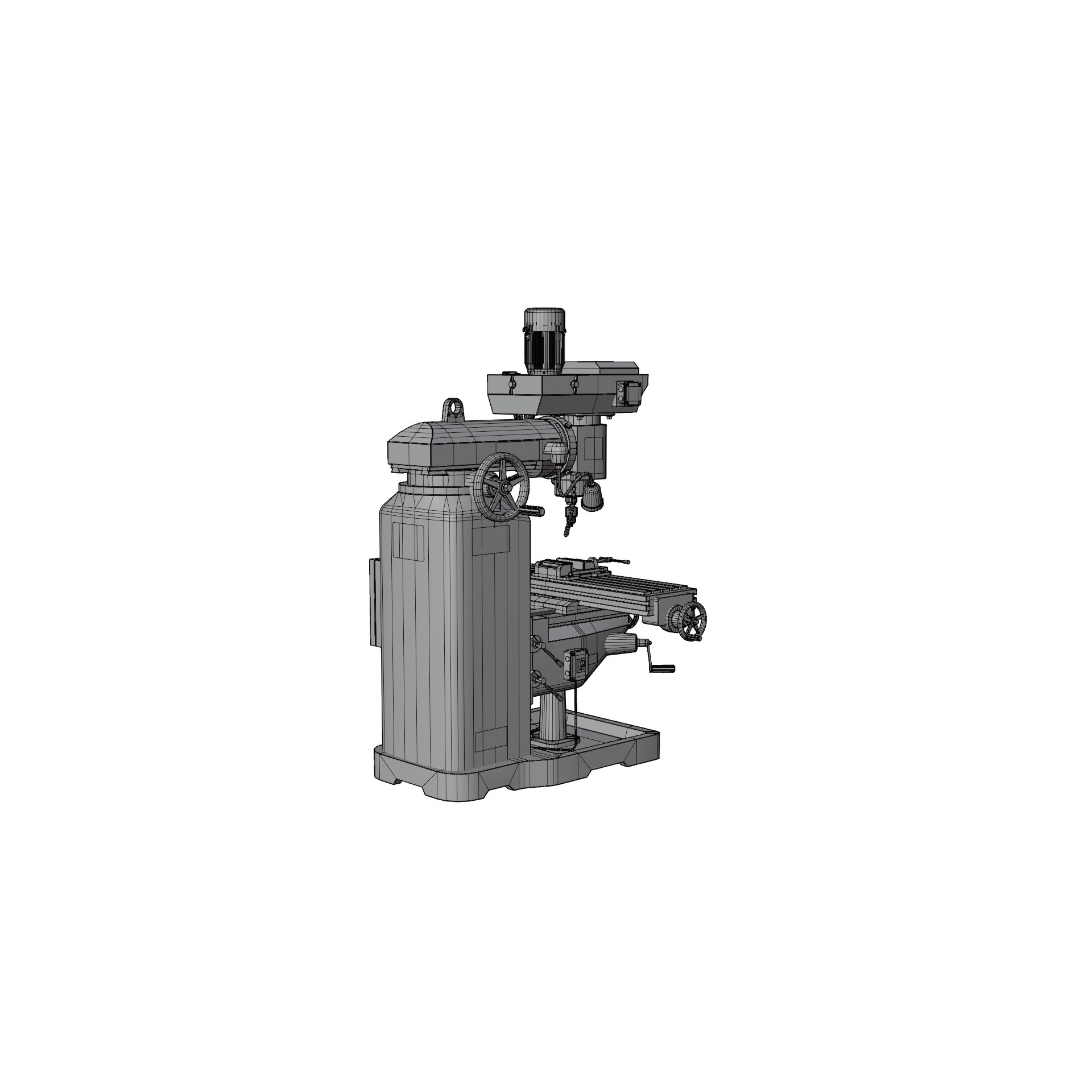 Vertical Milling Machine - Game-Ready 3D Model - View 18