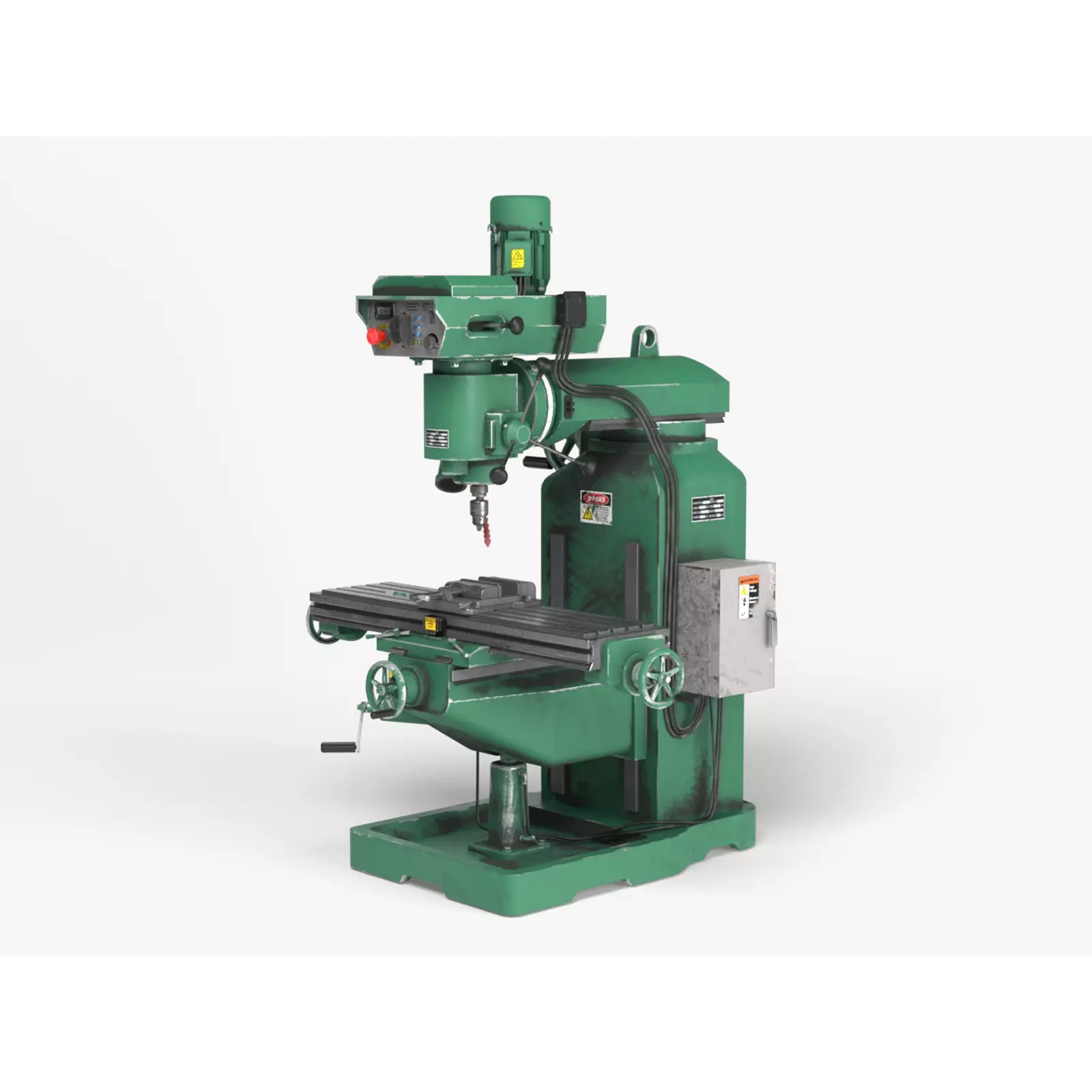 Vertical Milling Machine - Game-Ready 3D Model - View 2