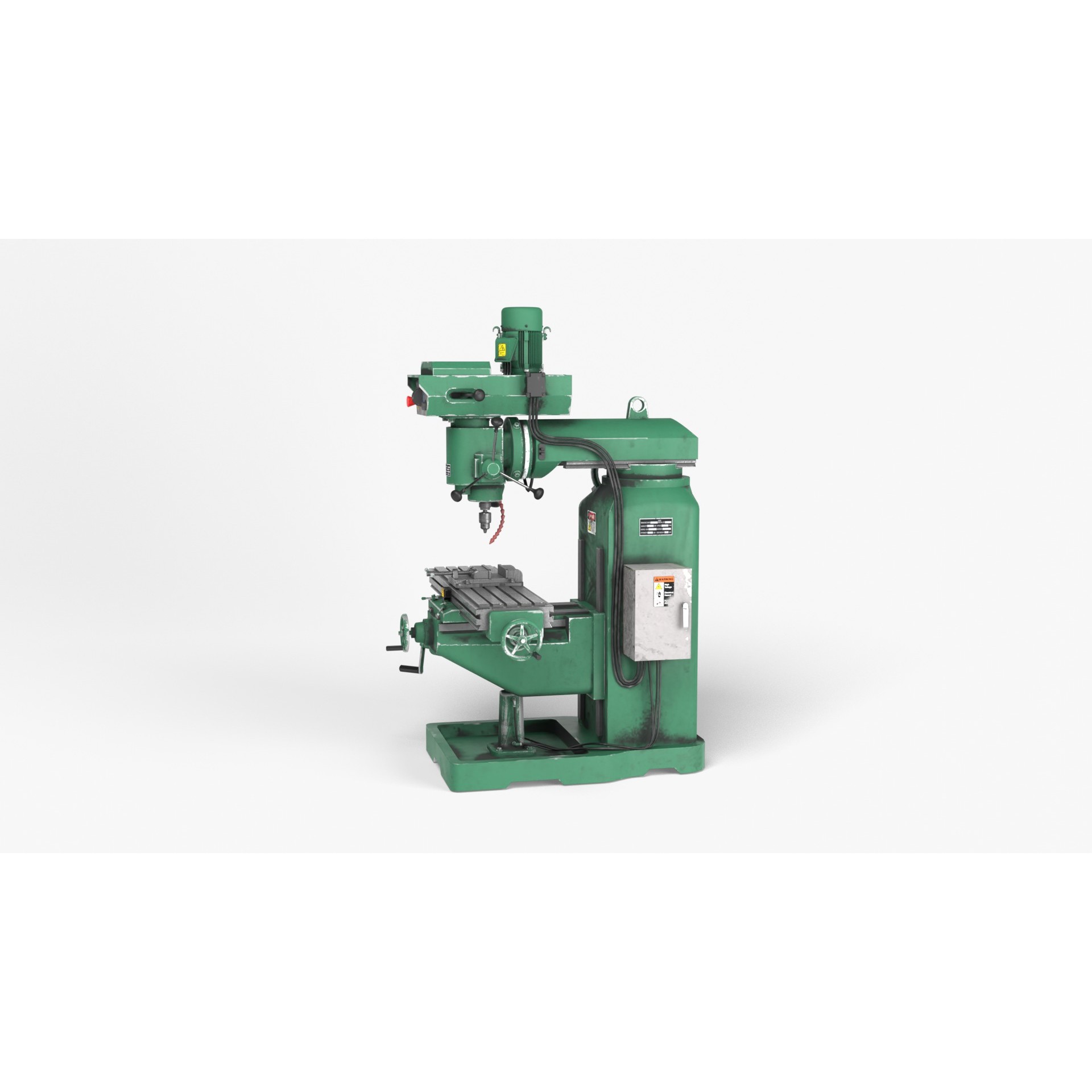 Vertical Milling Machine - Game-Ready 3D Model - View 4