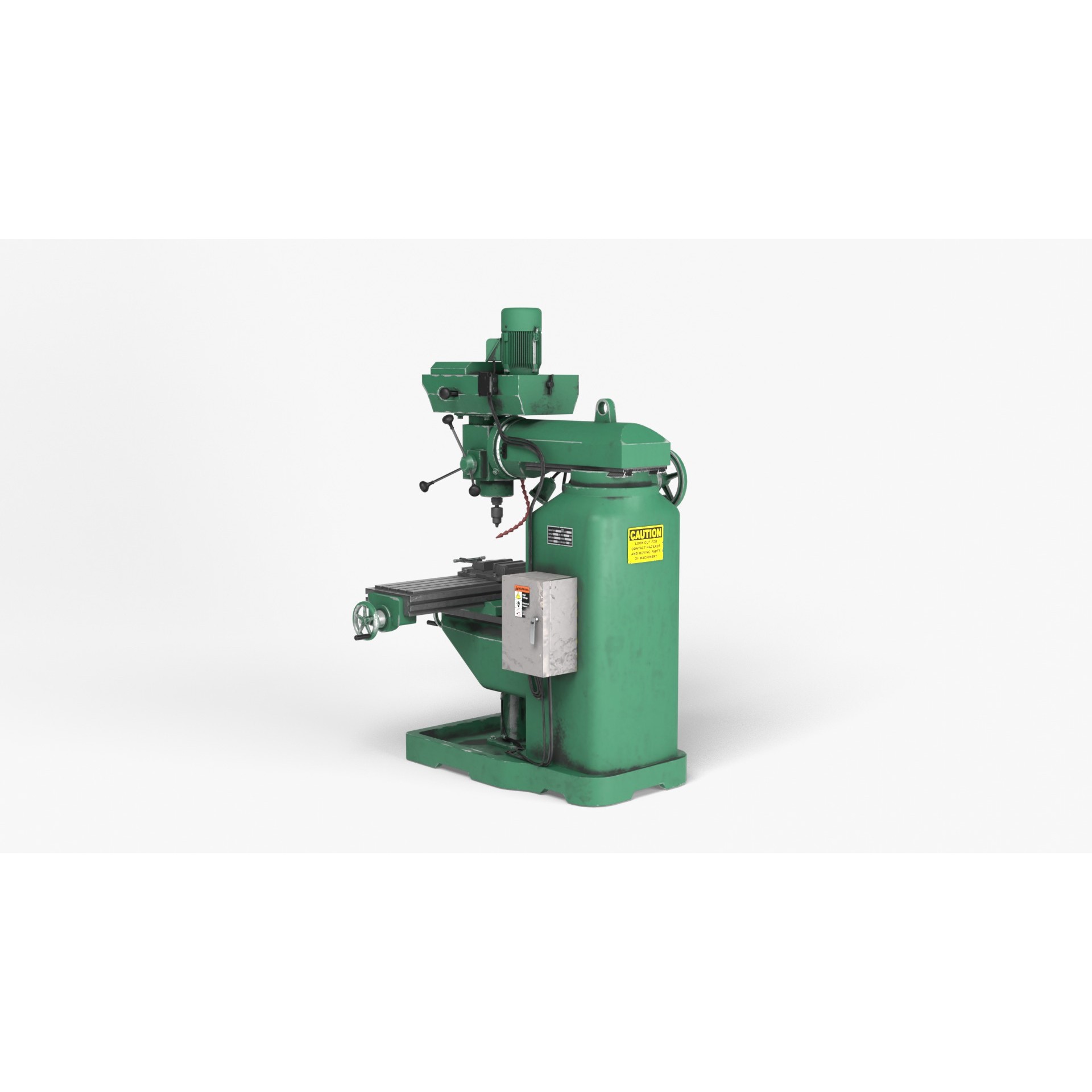 Vertical Milling Machine - Game-Ready 3D Model - View 6