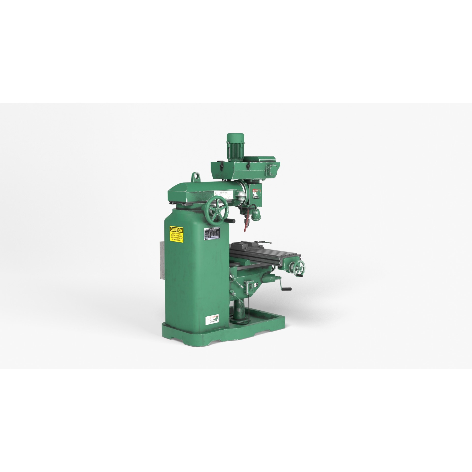 Vertical Milling Machine - Game-Ready 3D Model - View 9