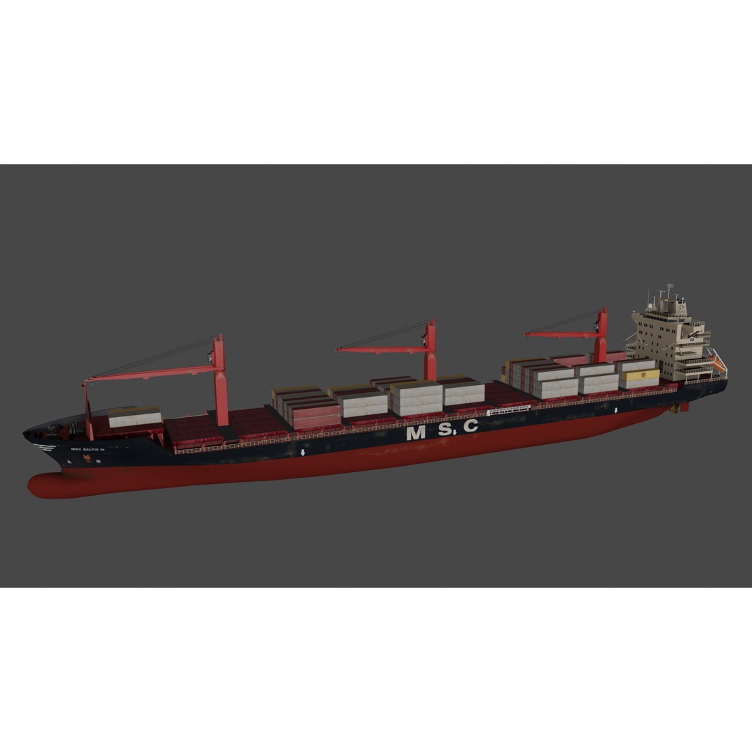 MSC BALTIC III Container Ship 3D Model – Low Poly, FBX, PBR Textures - View 10