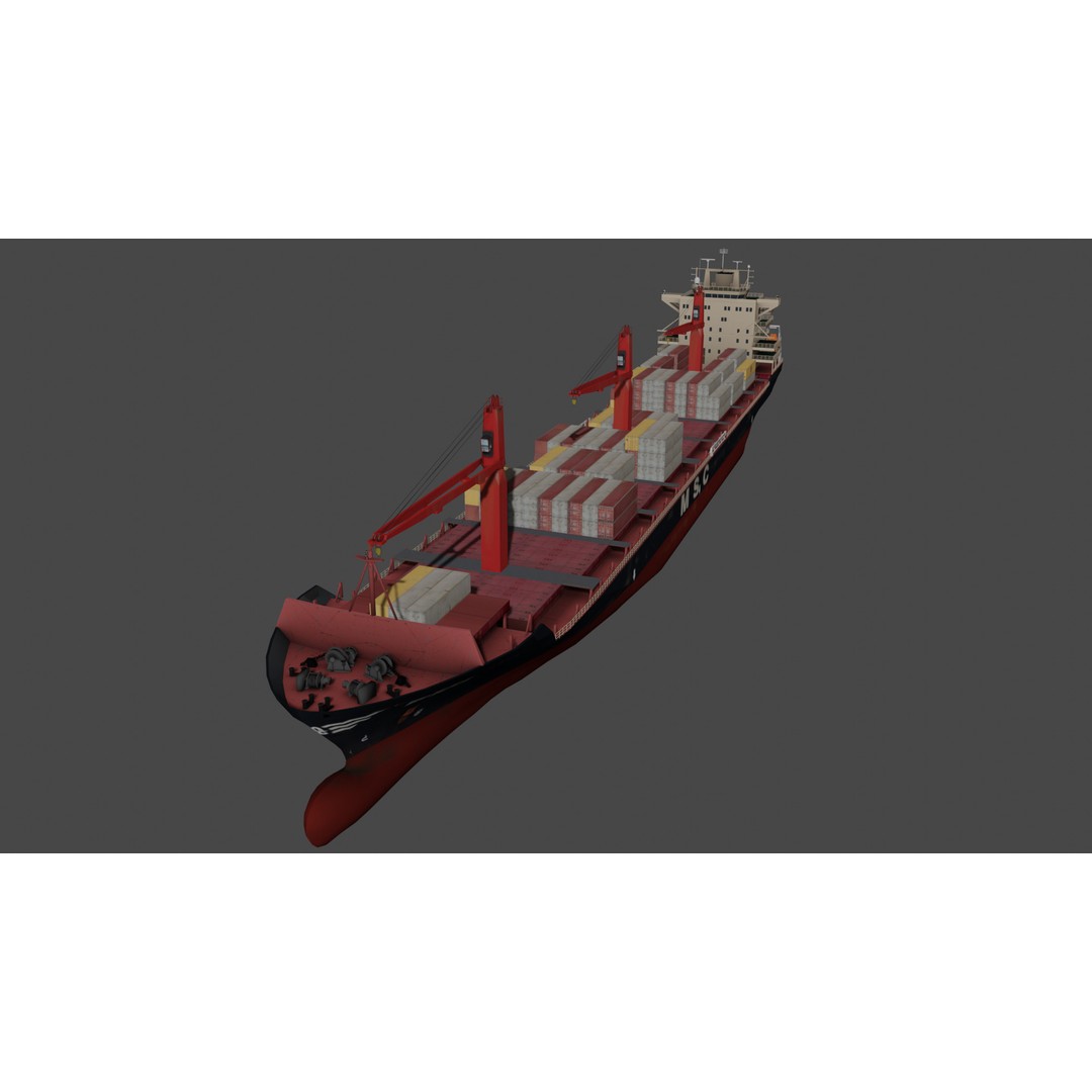 MSC BALTIC III Container Ship 3D Model – Low Poly, FBX, PBR Textures - View 11