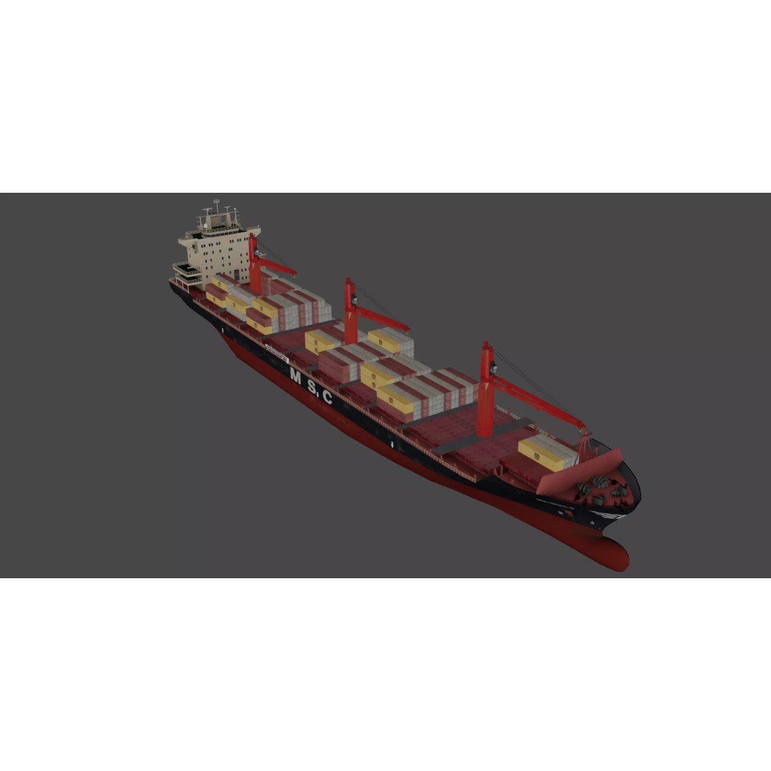 MSC BALTIC III Container Ship 3D Model – Low Poly, FBX, PBR Textures - View 2