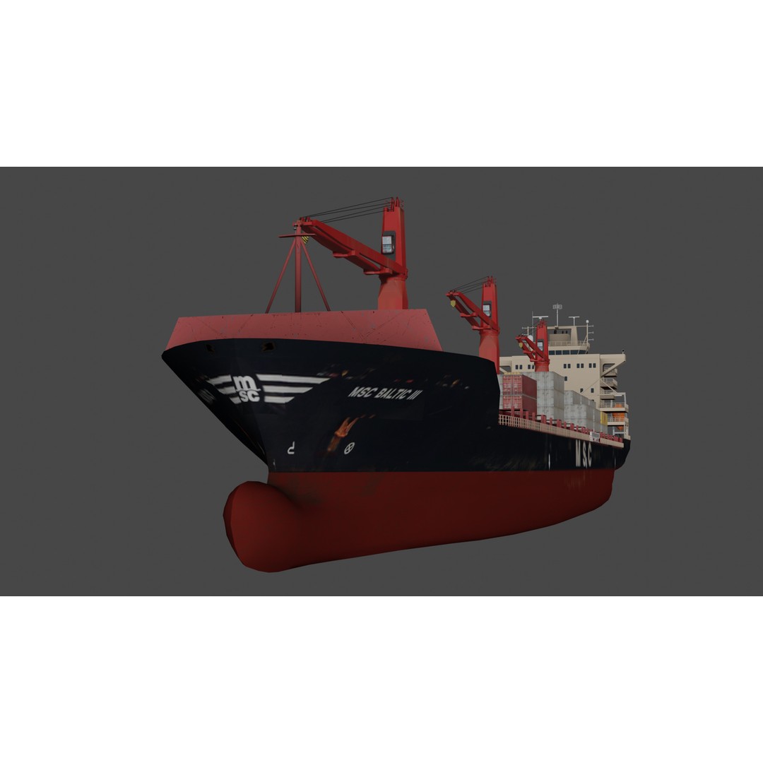 MSC BALTIC III Container Ship 3D Model – Low Poly, FBX, PBR Textures - View 5