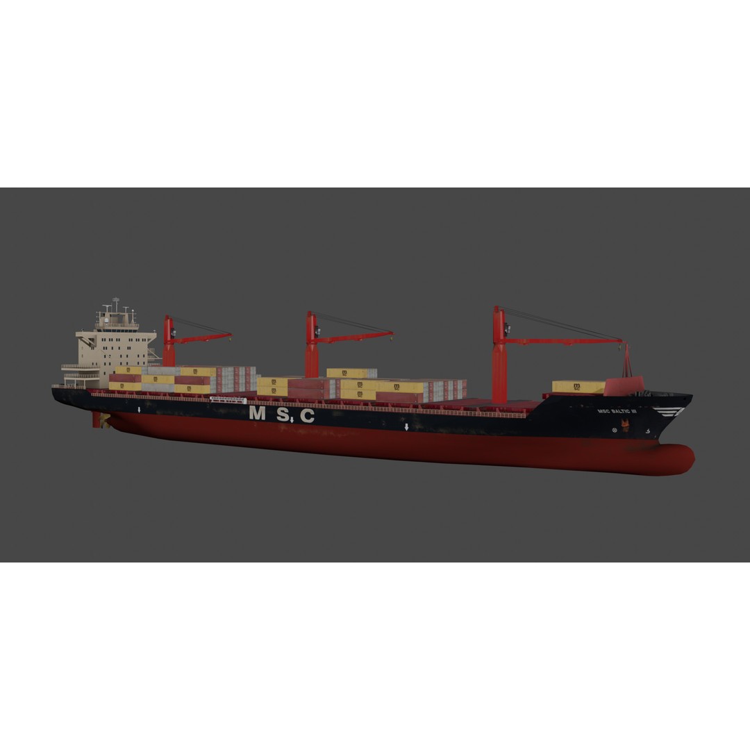 MSC BALTIC III Container Ship 3D Model – Low Poly, FBX, PBR Textures - View 8