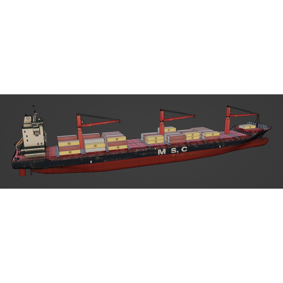 MSC BALTIC III Container Ship 3D Model – Low Poly, FBX, PBR Textures - View 9