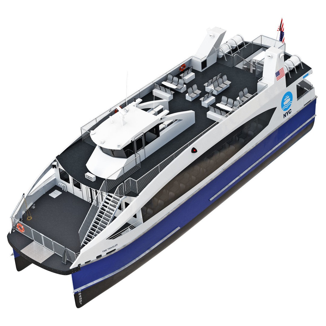 New York City Ferry 3D Model – High Poly Watercraft, FBX, PBR - View 4