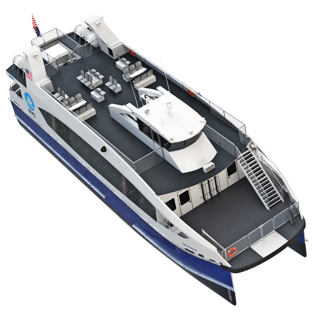 New York City Ferry 3D Model – High Poly Watercraft, FBX, PBR - View 5