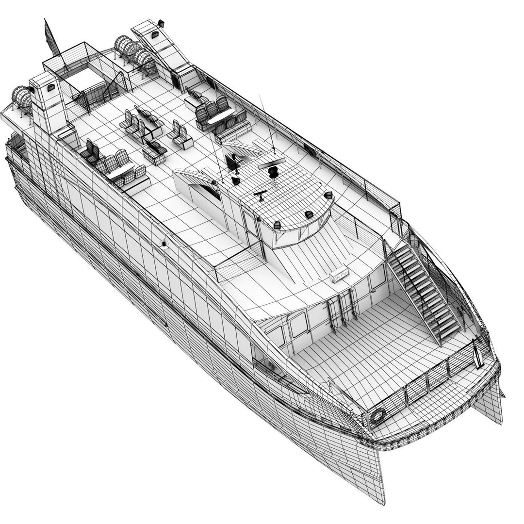New York City Ferry 3D Model – High Poly Watercraft, FBX, PBR - View 9