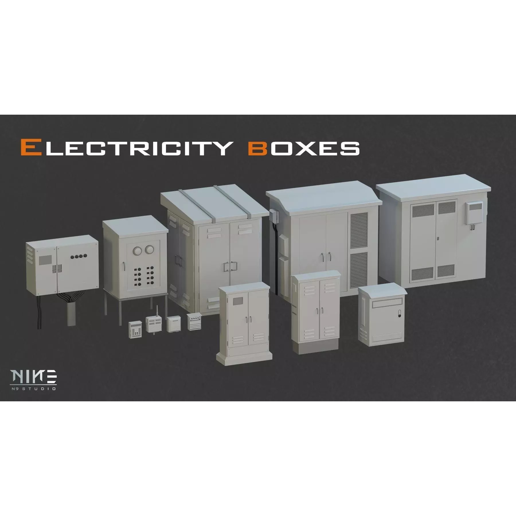 Rooftops Props - Game-Ready 3D Model - View 14