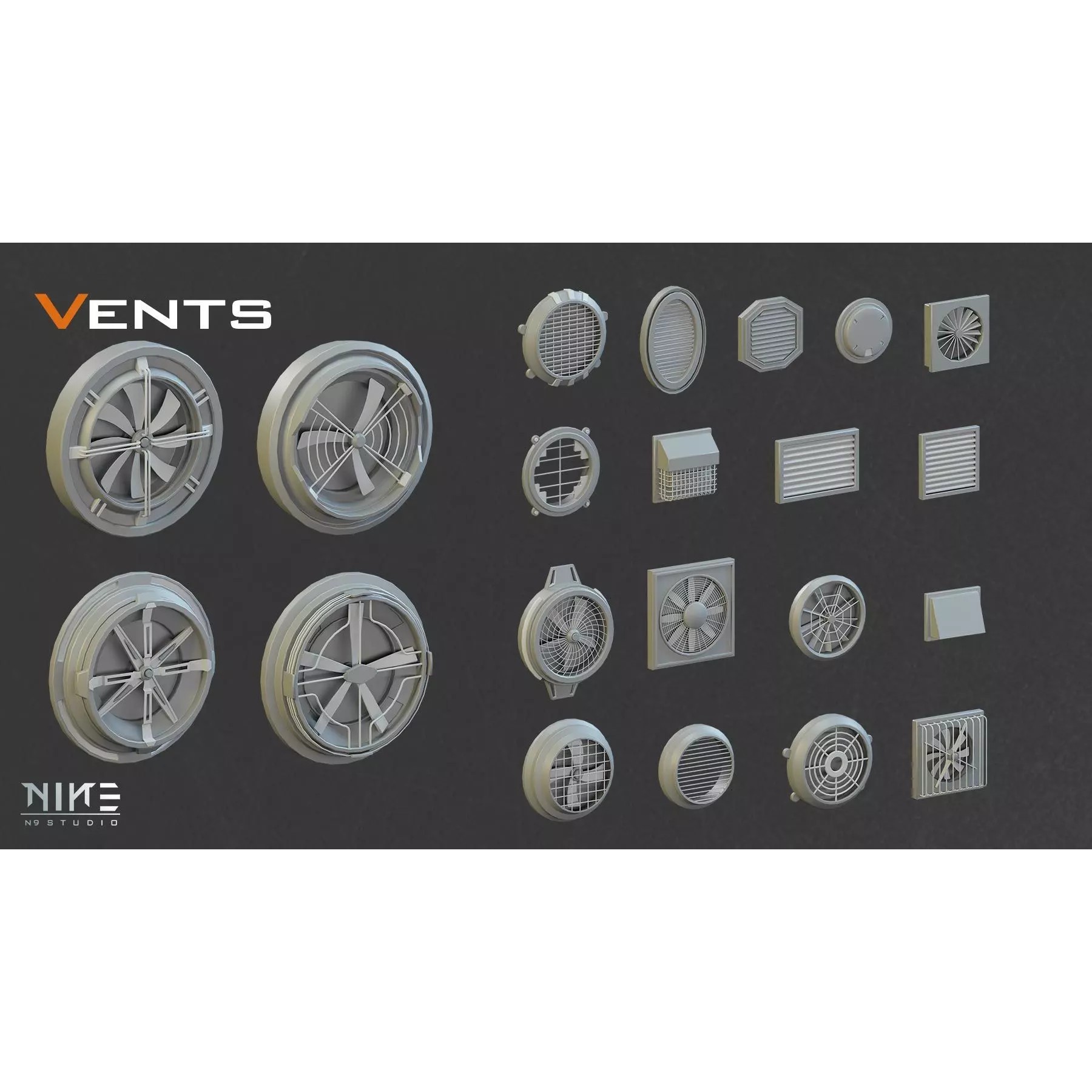 Rooftops Props - Game-Ready 3D Model - View 5