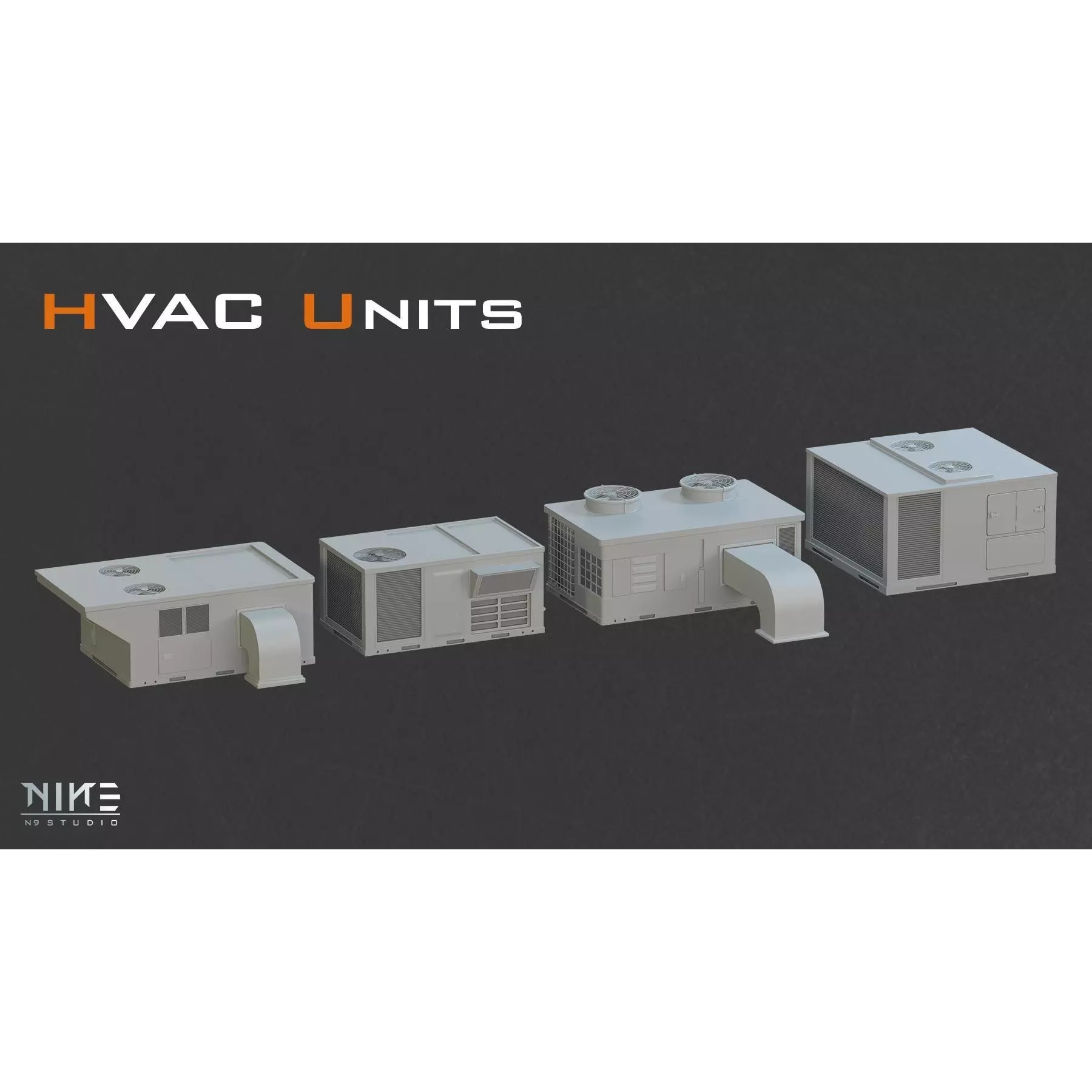 Rooftops Props - Game-Ready 3D Model - View 6