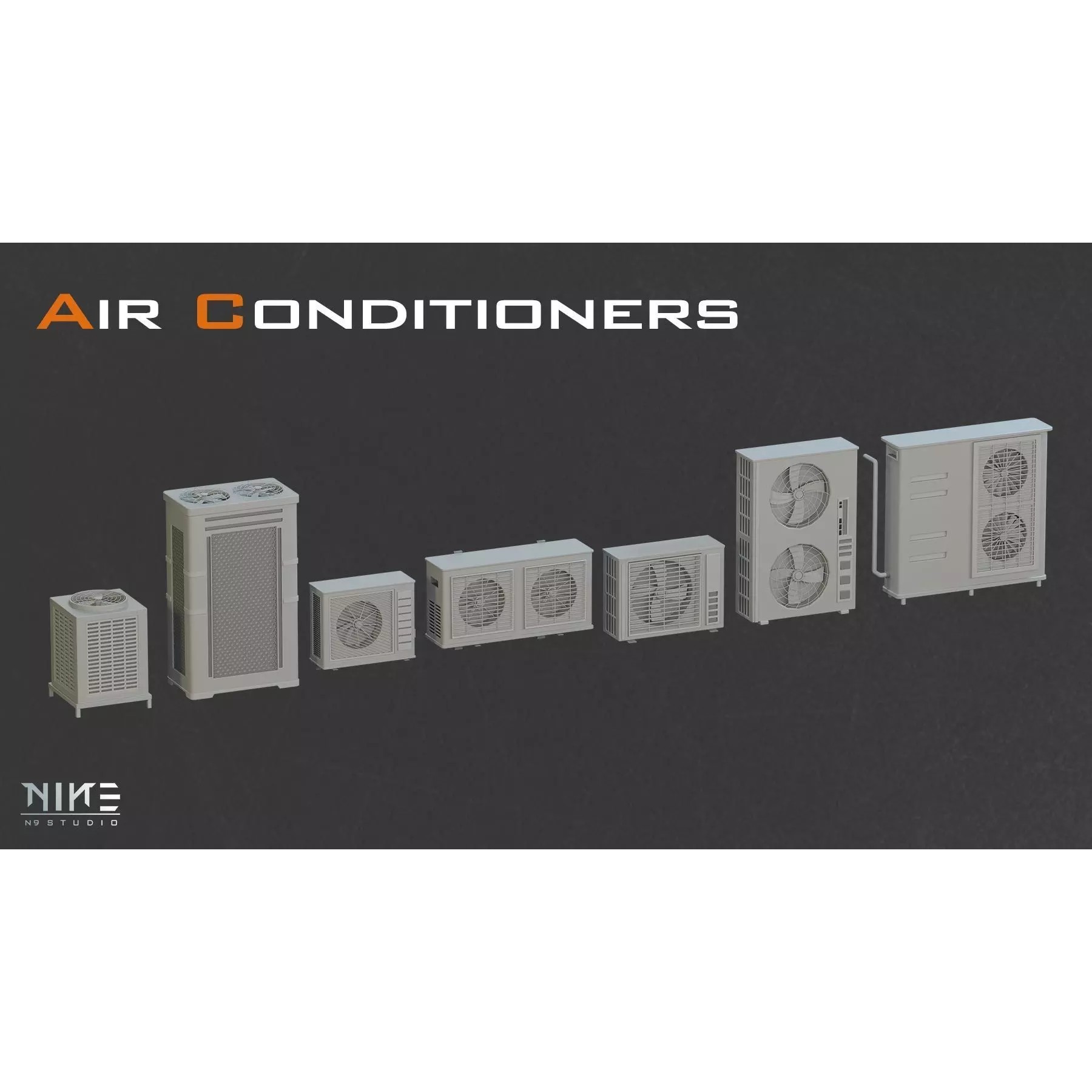 Rooftops Props - Game-Ready 3D Model - View 7