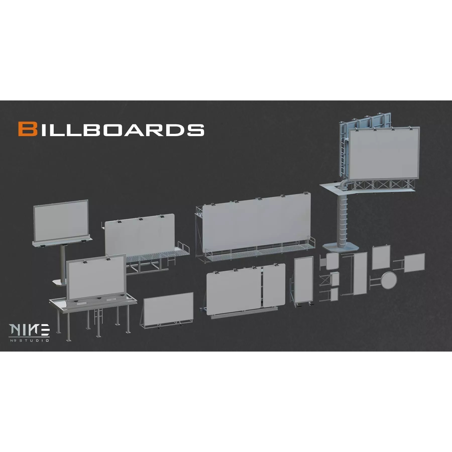 Rooftops Props - Game-Ready 3D Model - View 8