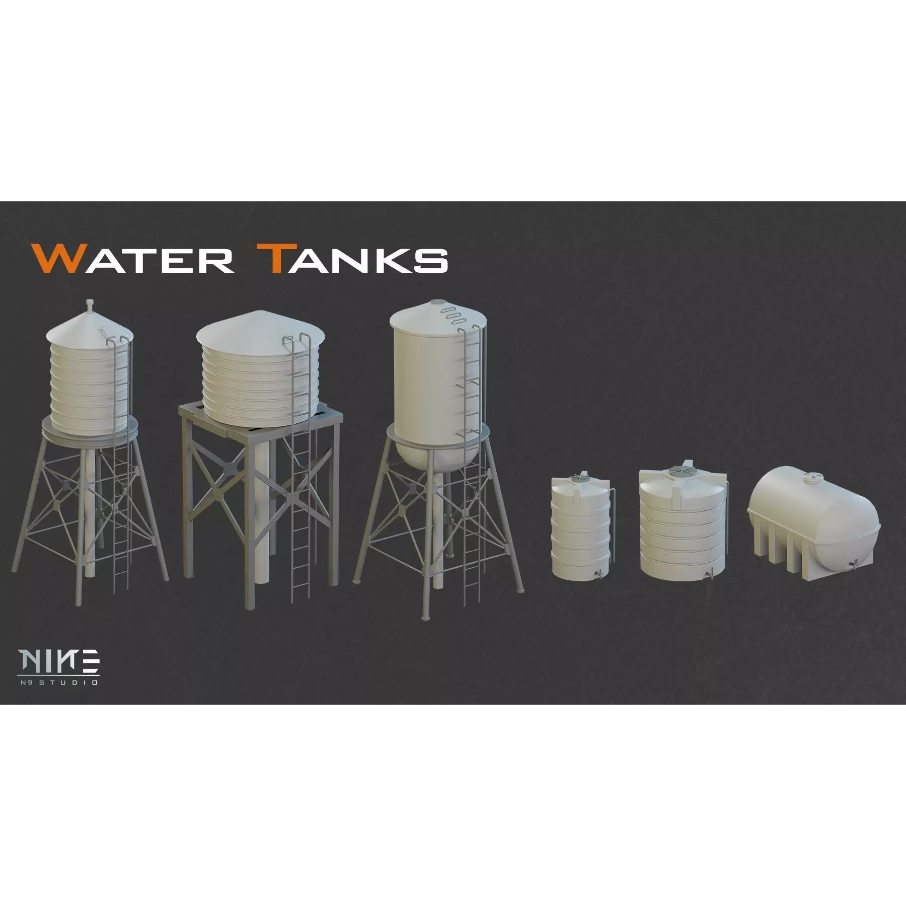 Rooftops Props - Game-Ready 3D Model - View 9