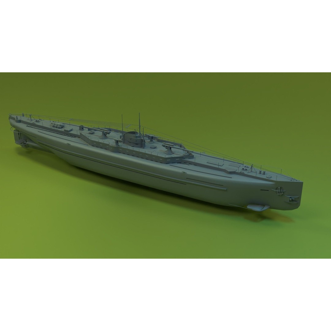 SMS U-151 3D Model – Historical Submarine, Game-Ready Formats - View 10