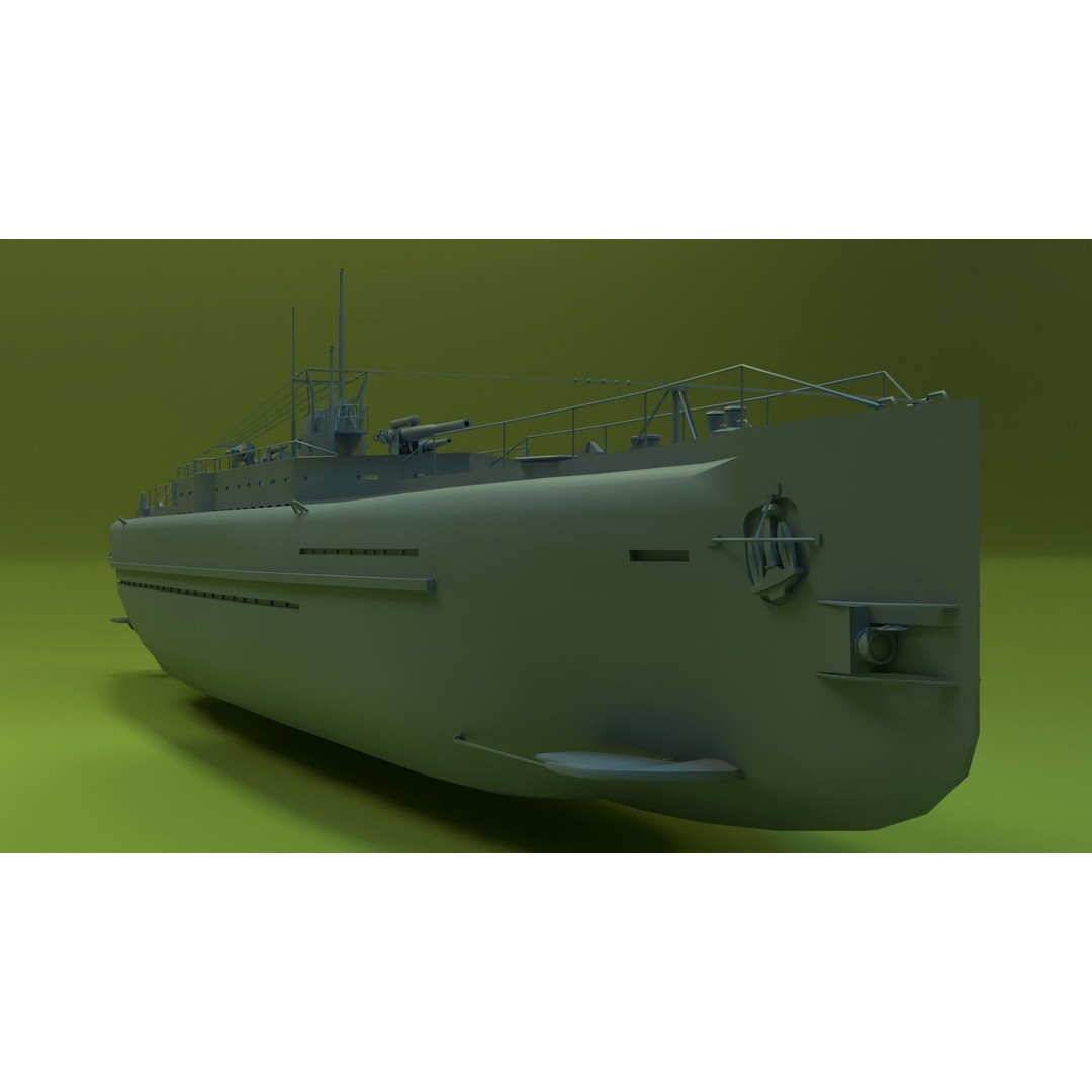 SMS U-151 3D Model – Historical Submarine, Game-Ready Formats - View 13