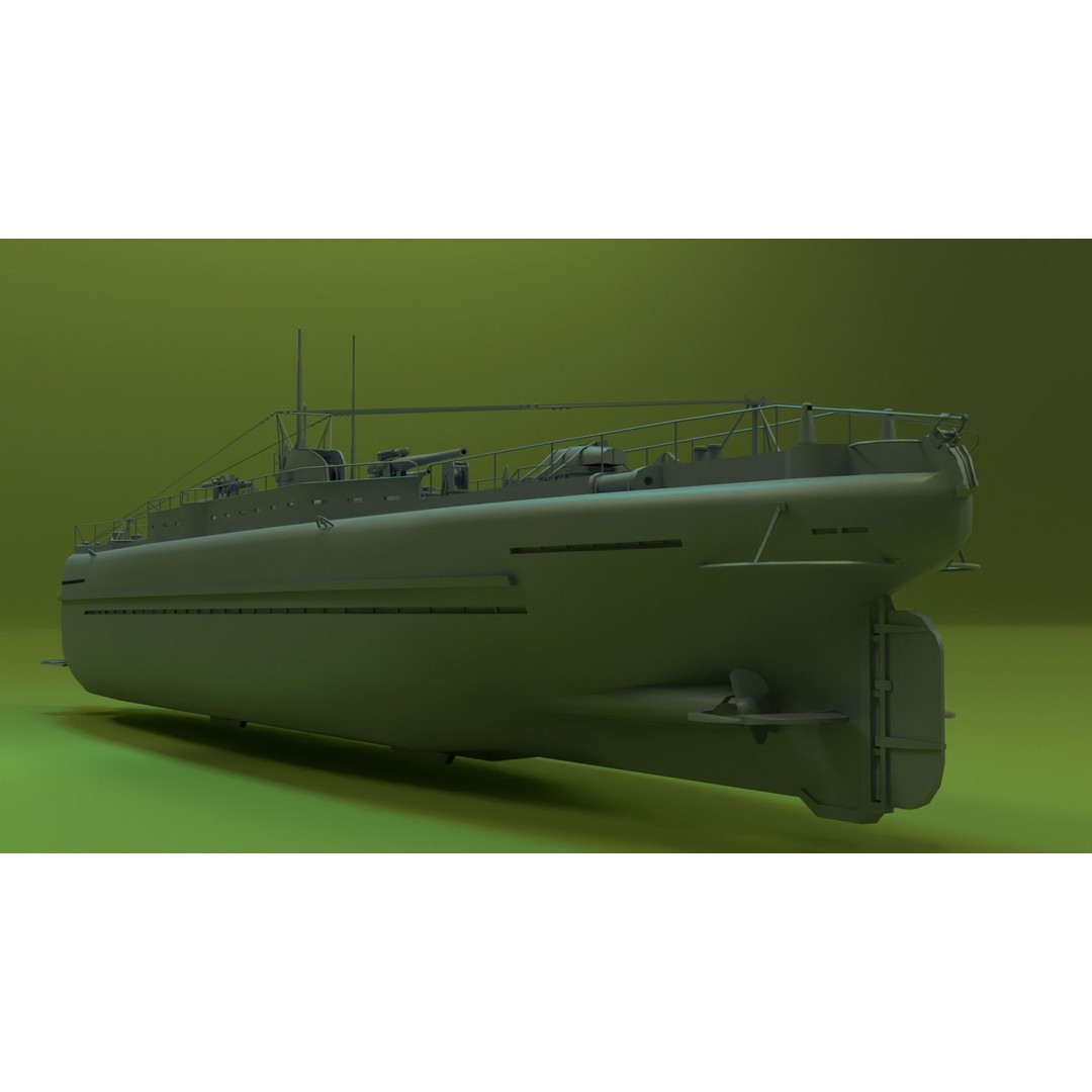 SMS U-151 3D Model – Historical Submarine, Game-Ready Formats - View 14