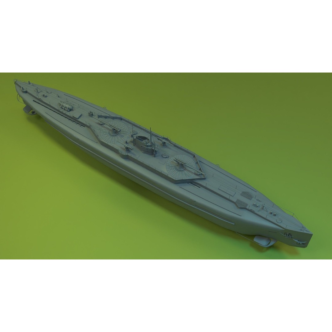 SMS U-151 3D Model – Historical Submarine, Game-Ready Formats - View 15