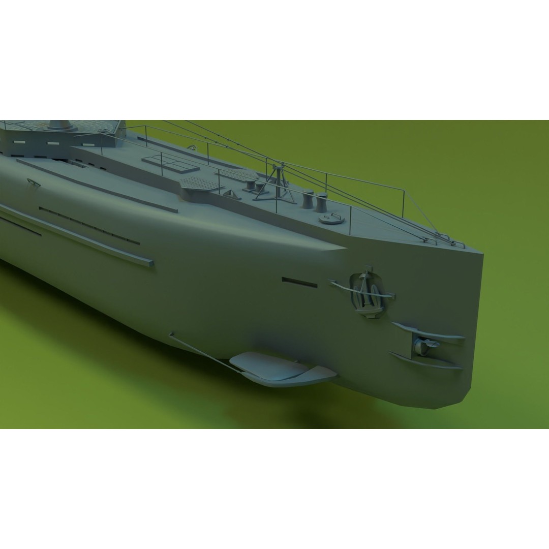 SMS U-151 3D Model – Historical Submarine, Game-Ready Formats - View 16