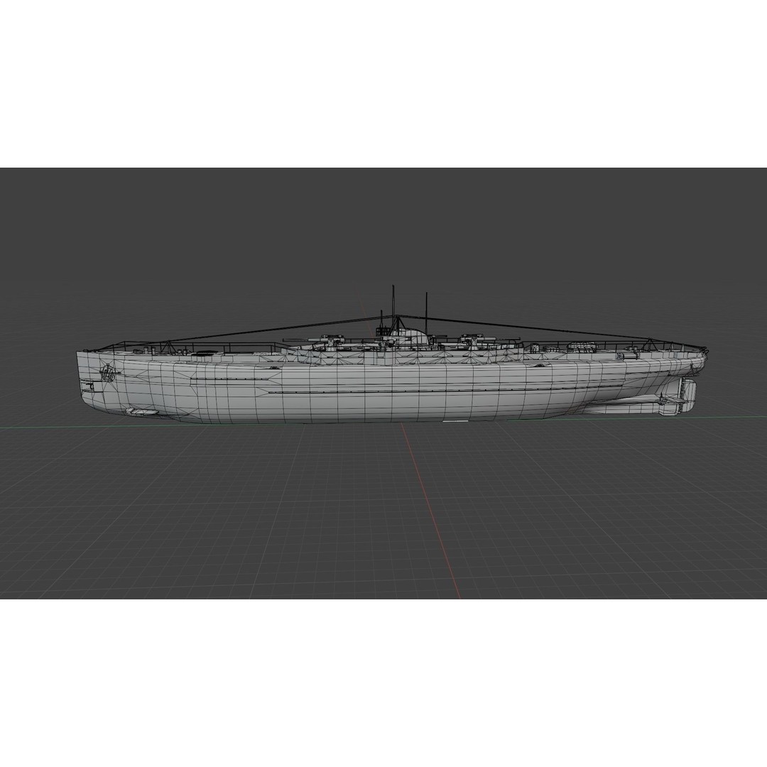 SMS U-151 3D Model – Historical Submarine, Game-Ready Formats - View 21
