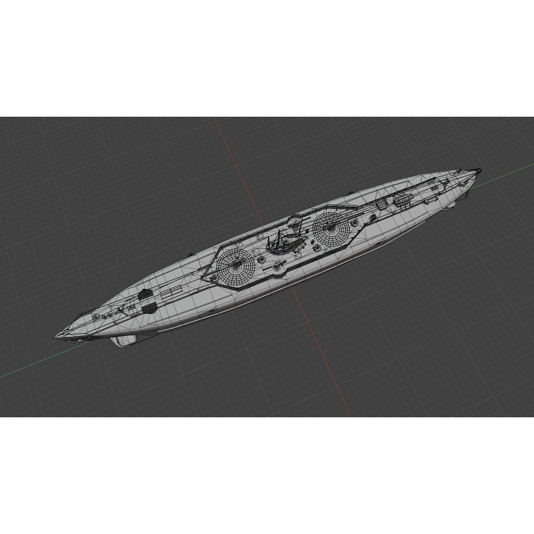 SMS U-151 3D Model – Historical Submarine, Game-Ready Formats - View 22