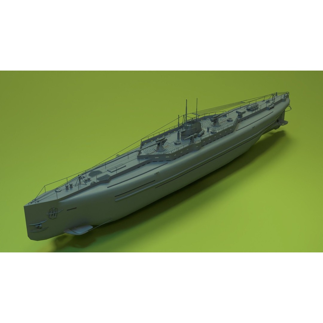 SMS U-151 3D Model – Historical Submarine, Game-Ready Formats - View 4