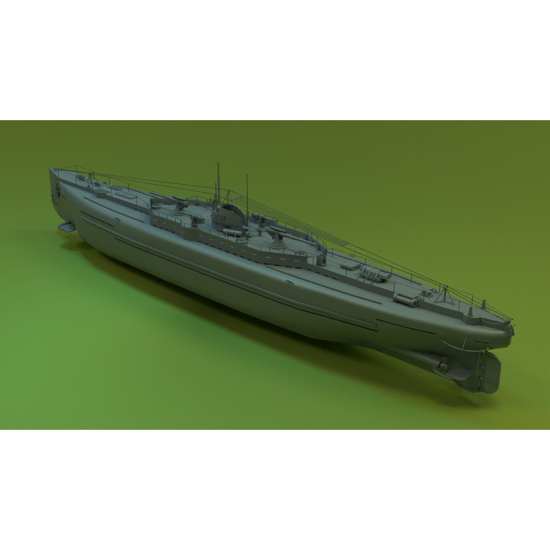 SMS U-151 3D Model – Historical Submarine, Game-Ready Formats - View 6