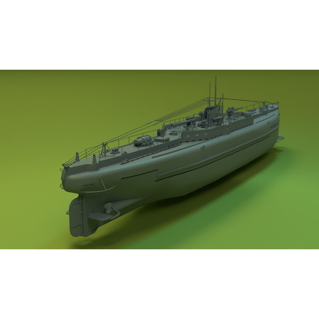 SMS U-151 3D Model – Historical Submarine, Game-Ready Formats - View 8