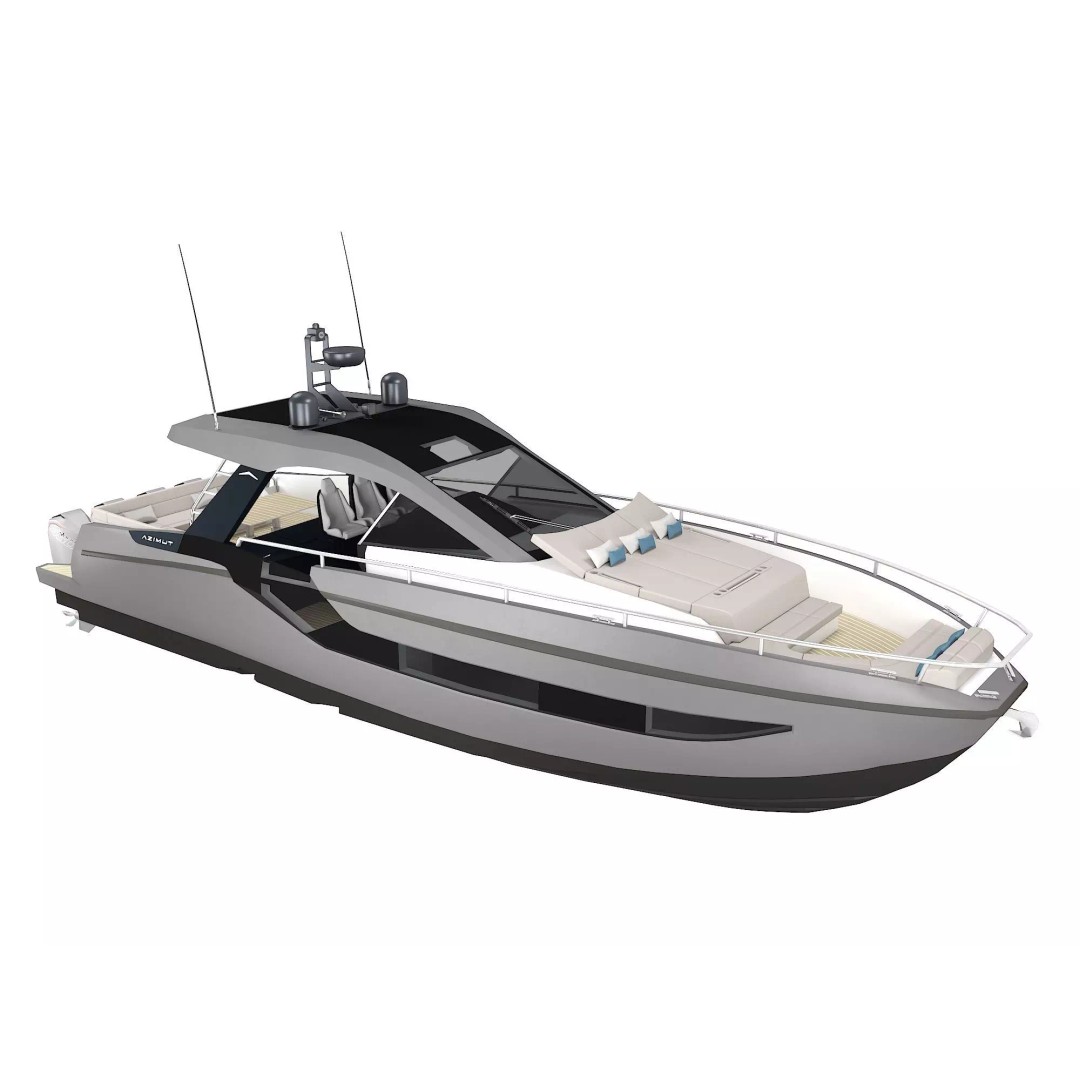 Azimut Verve 47 3D Model – Luxury Yacht Design, FBX Format - View 2