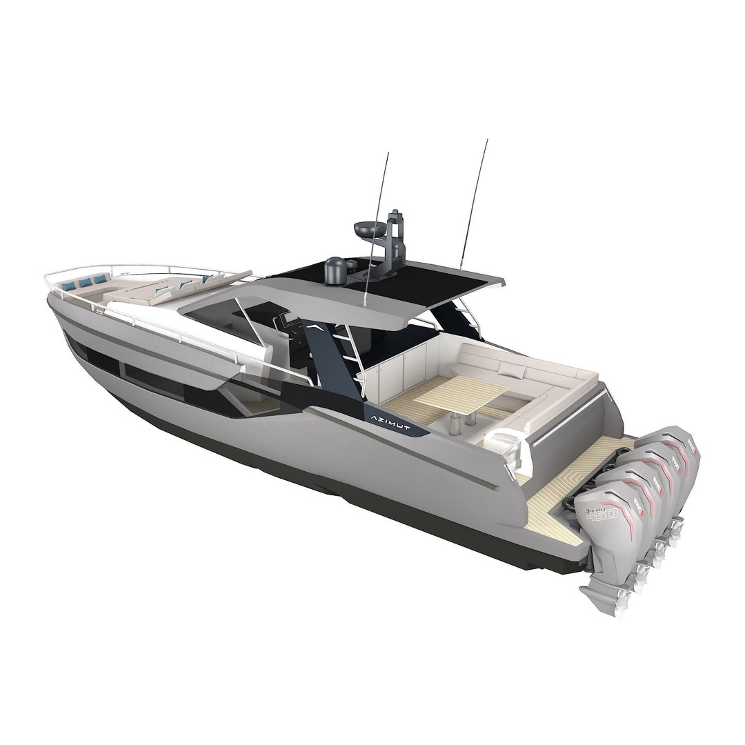 Azimut Verve 47 3D Model – Luxury Yacht Design, FBX Format - View 3